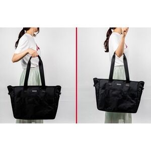 💥 Black‎ Waterproof Nylon Tote Organizer Bag 8 Exterior Pockets Travel 💥